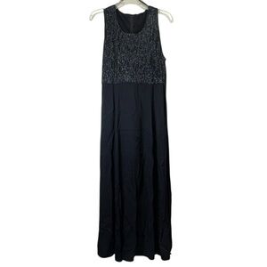Vintage 90’s Black Metallic Bodice Maxi Holiday/Party Dress‎ NWT